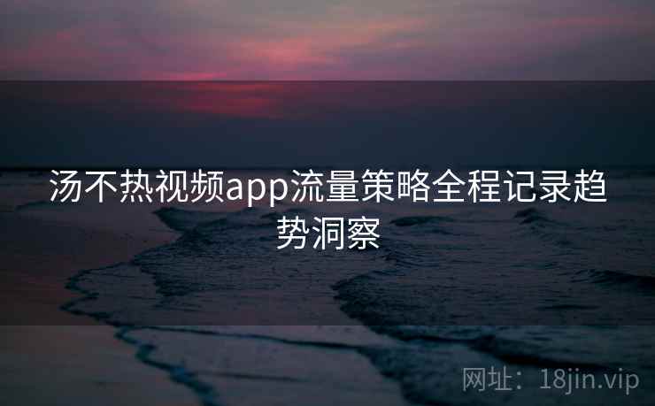 汤不热视频app流量策略全程记录趋势洞察